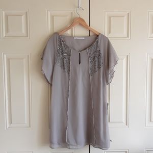 Zara Shift Dress with Sequin Embellishments NWT